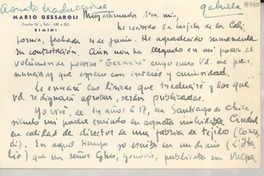 [Tarjeta] [1946], Rimini, Italia [a] Gabriela [Mistral]