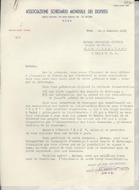 [Carta] 1947 janv. 3, Roma, [Italia] [a] Gabriela Mistral, Los Ángeles, California