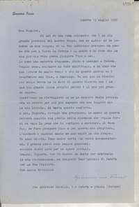 [Carta] 1948 magg. 13, Padova, Italia [a] Gabriela Mistral