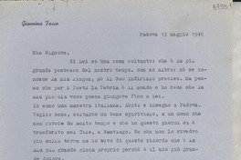 [Carta] 1948 magg. 13, Padova, Italia [a] Gabriela Mistral