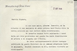 [Carta] 1948 sett. 2, Roma, [Italia] [a] Gabriela Mistral, Santa Bárbara, California