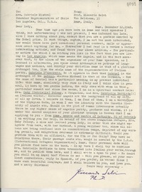[Carta] 1948 Dec. 12, Roma, [Italia] [a] Gabriela Mistral, Los Ángeles, California, U.S.A.