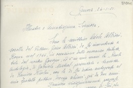 [Carta] 1951 ene. 24, Genova, [Italia] [a] [Gabriela Mistral]