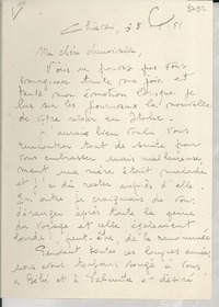 [Carta] 1951 ene. 25, Chiavari, Genova, [Italia] [a] [Gabriela Mistral]