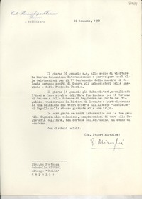 [Carta] 1951 genn. 26, Genova, [Italia] [a] Gabriella [i.e. Gabriela] Mistral, Rapallo, [Italia]