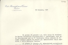 [Carta] 1951 genn. 26, Genova, [Italia] [a] Gabriella [i.e. Gabriela] Mistral, Rapallo, [Italia]