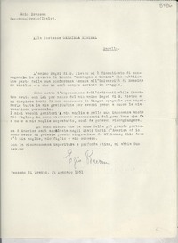 [Carta] 1951 genn. 29, Vezzano, Trento, Italy [a] Gabriela Mistral, Rapallo, [Italia]