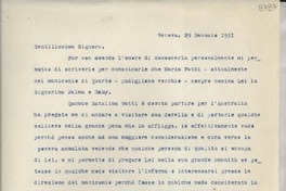 [Carta] 1951 genn. 29, Genova, [Italia] [a] [Gabriela Mistral]