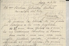 [Carta] 1951 ene. 14, Rovigo, [Italia] [a] Gabriella [i.e. Gabriela] Mistral, Genova, [Italia]