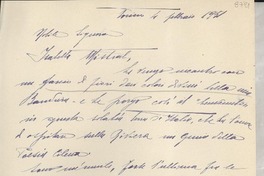 [Carta] 1951 febbr. 4, Turin, [Italia] [a] Isabella [i.e. Gabriela] Mistral