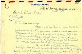 [Carta] 1945 nov. 16, Viña del Mar, [Chile] [a] Gabriela Mistral, Petrópolis