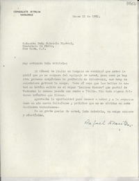 [Carta] 1951 ene. 11, Veracruz, [México] [a] Gabriela Mistral, Nueva York