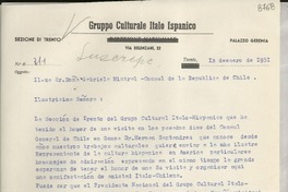 [Carta] 1951 ene. 13, Trento, [Italia] [a] Gabriela Mistral