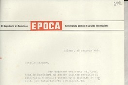 [Carta] 1951 genn. 15, Milano, [Italia] [a] Gabriela Mistral, Rapallo