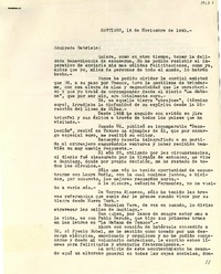 [Carta] 1945 nov. 16, Santiago, [Chile] [a] Gabriela Mistral