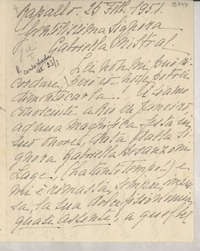 [Carta] 1951 febbr. 25, Rapallo, [Italia] [a] Gabriella [i.e. Gabriela] Mistral