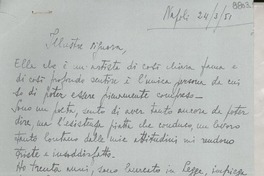 [Carta] 1951 mar. 24, Napoli, [Italia] [a] Gabriela Mistral