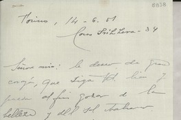 [Carta] 1951 jun. 14, Torino, [Italia] [a] [Gabriela Mistral]