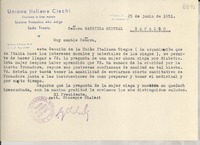 [Carta] 1951 jun. 25, Trento, [Italia] [a] Gabriela Mistral, Rapallo, [Italia]
