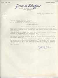 [Carta] 1951 mar. 31, Genova, [Italia] [a] Gabriela Mistral, Rapallo