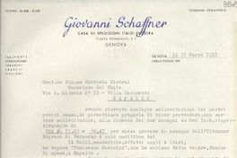 [Carta] 1951 mar. 31, Genova, [Italia] [a] Gabriela Mistral, Rapallo