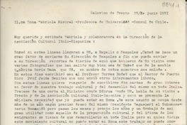 [Carta] 1951 jun. 25, Calavino de Trento, [Italia] [a] [Gabriela Mistral]