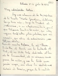 [Carta] 1951 jul. 1, Bolonia, [Italia] [a] [Gabriela Mistral]