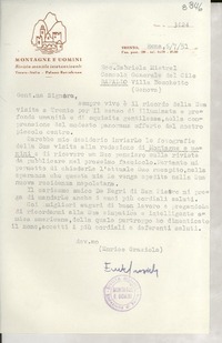 [Carta] 1951 jul. 6, Roma, [Italia] [a] Gabriela Mistral, Rapallo, Genova, [Italia]