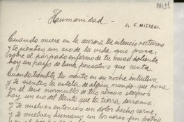 [Carta] 1951 feb. 17, Villa Dolores, [Argentina] [a] Gabriela Mistral