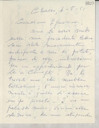 [Carta] 1951 magg. 4, Chiavari, [Italia] [a] Gabriela Mistral