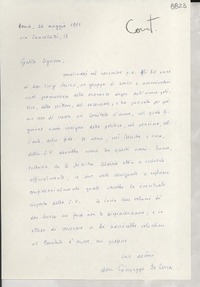 [Carta] 1951 magg. 26, Roma, [Italia] [a] Gabriela Mistral