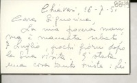[Carta] 1951 luglio. 16, Chiavari, [Italia] [a] Gabriela Mistral