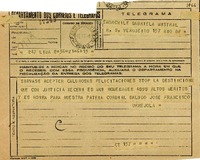 [Telegrama] 1945 nov., Lima, Perú [a] Gabriela Mistral, Rio [de Janeiro], [Brasil]