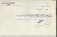 [Carta] 1951 ott. 18, Roma, [Italia] [a] Gabrilla [i.e. Gabriela] Mistral, Napoli, [Italia]