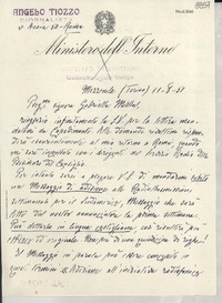 [Carta] 1951 ag. 11, Torino, [Italia] [a] Gabriela Mistral