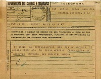 [Telegrama] 1945 nov. 30, Yungay, [Chile] [a] Gabriela Mistral, Petrópolis, [Brasil]