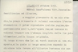[Carta] 1951 ott. 23, Milano, [Italia] [a] [Gabriela Mistral]