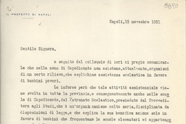 [Carta] 1951 nov. 15, Napoli, [Italia] [a] Gabriela [i.e. Gabriela] Mistral, Napoli, [Italia]