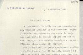 [Carta] 1951 nov. 17, Napoli, [Italia] [a] Lucila Godoy, Napoli, [Italia]