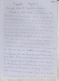 [Carta] 1951 ago., Rapallo, [Italia] [a] Gabriela Mistral, Napoli