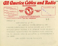 [Telegrama] 1945 nov. 18, Santiago, Chile [a] Gabriela Mistral, Rio [de Janeiro], [Brasil]