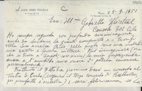 [Carta] 1951 sett. 25, Napoli, [Italia] [a] Gabriela Mistral