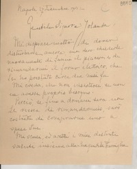 [Carta] 1951 sett. 27, Napoli, [Italia] [a] Signora Yolanda