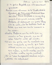 [Carta] 1951 jul., Bolonia, [Italia] [a] Gabriela Mistral