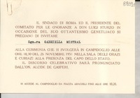 [Carta] 1951 nov., Roma, [Italia] [a] Gabriela Mistral