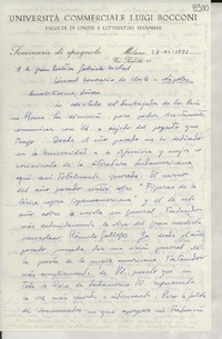 [Carta] 1951 sept. 27, Milano, [Italia] [a] Gabriela Mistral, Nápoles