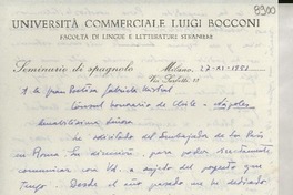 [Carta] 1951 sept. 27, Milano, [Italia] [a] Gabriela Mistral, Nápoles