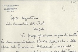 [Carta] 1951 dic. 6, Palermo, Italia [a] Gabriela Mistral, Napoli