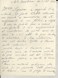 [Carta] 1952 genn. 14, [Italia] [a] Gabriela Mistral