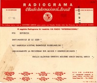 [Telegrama] 1945 nov. 18, Santiago, Chile [a] Gabriela Mistral, Rio de Janeiro, [Brasil]